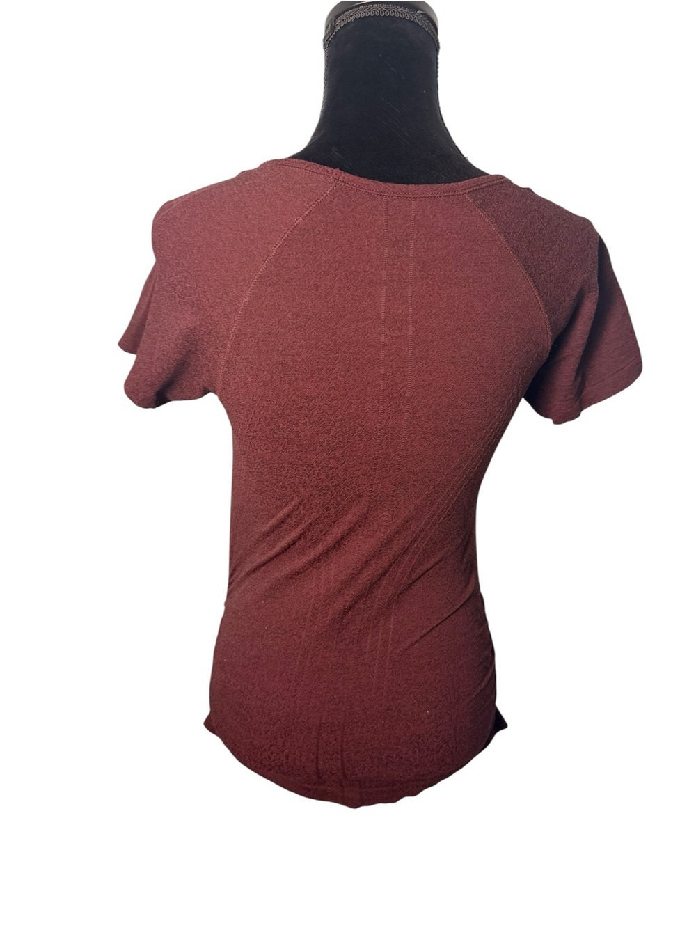 Athleta | Burgundy Short-Sleeve Seamless Crew Active Tee | Sz S - Picture 5 of 6